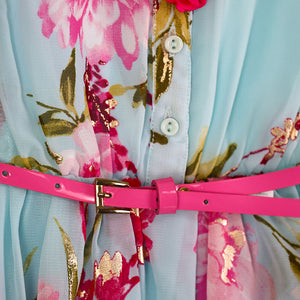 OVERALL PRINTED CHIFFON DRESS
