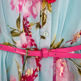 OVERALL PRINTED CHIFFON DRESS